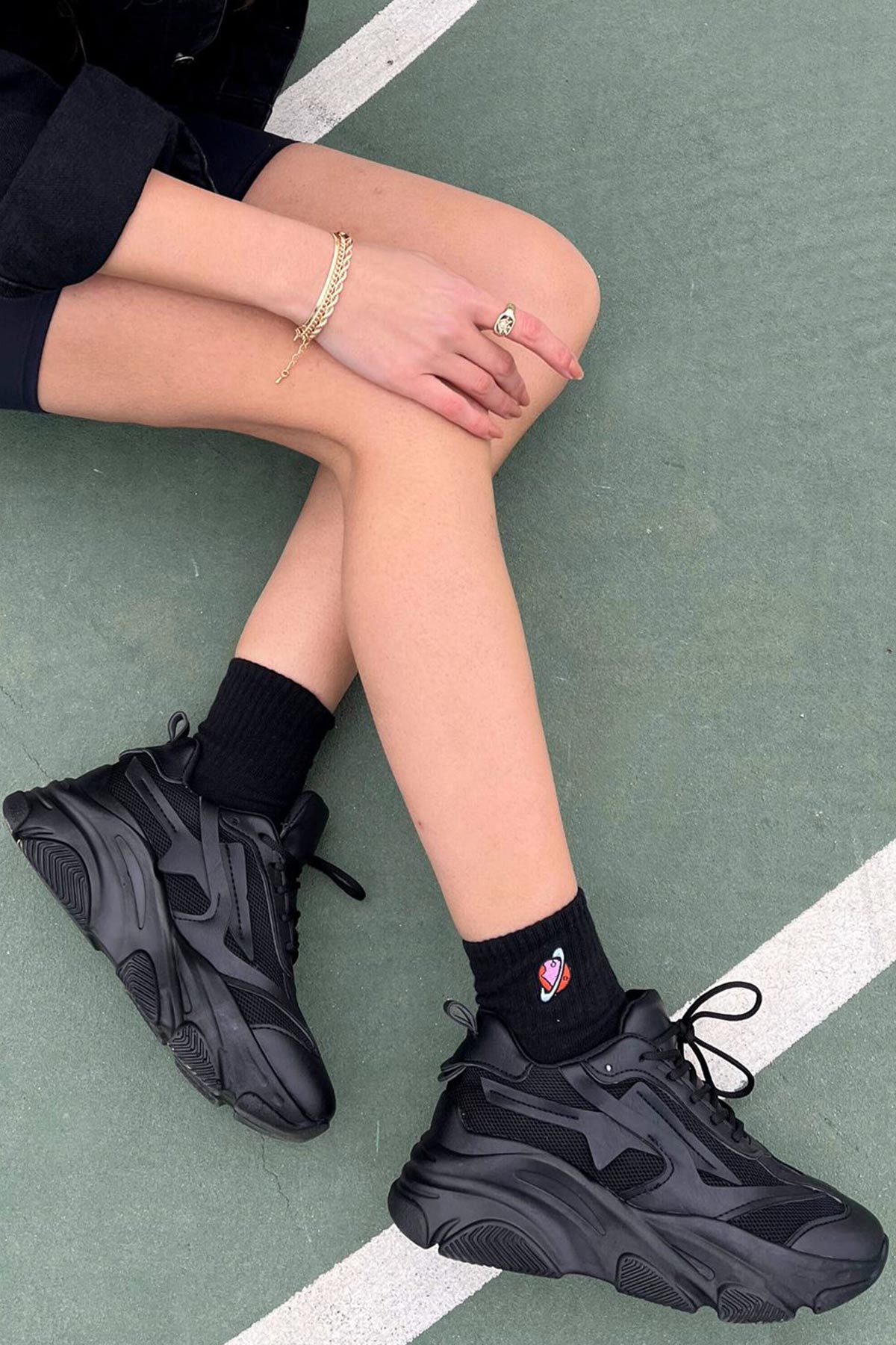 Brendi Kadın Spor Ayakkabı Siyah Sneaker